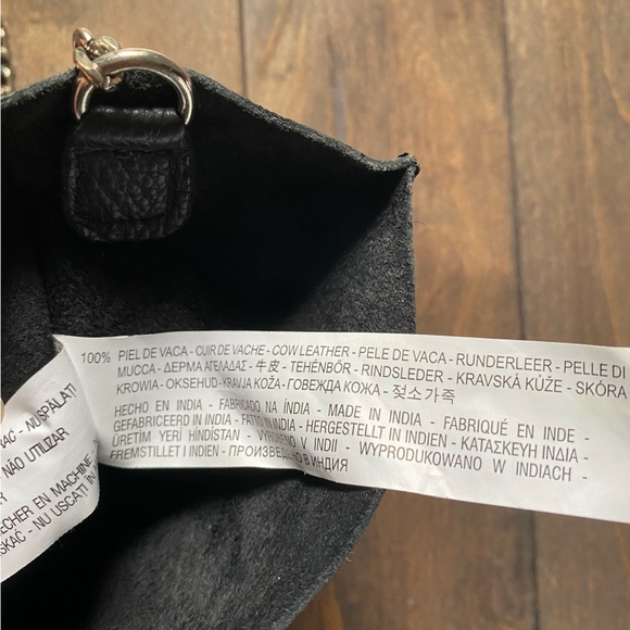 Zara small leather purse with chain strap. Black colour. - Picture 3 of 14